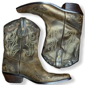 Sonora Double H leather western cowboy boots 9M